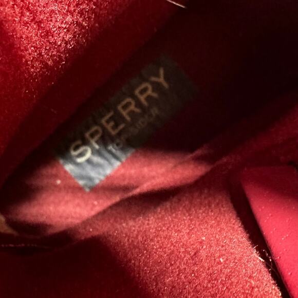 Sperry NWOB Saltwater Quilted Duck Booties in Burnt Henn Red Size 7.5 Lace Up - Picture 7 of 8